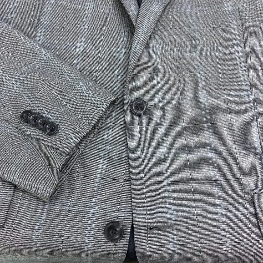 Michael Kors Silver Label Mens Size 42L Sport Coat Jacket Blazer Gray Windowpane